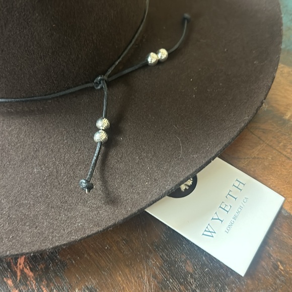 Wyeth brown wool hat with handmade removable hatband. New with tags.